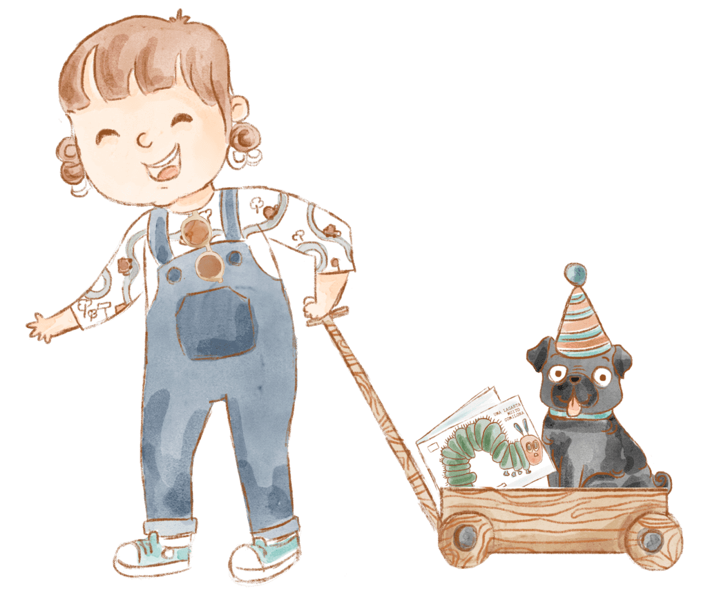 Martin e Gaia no carrinho